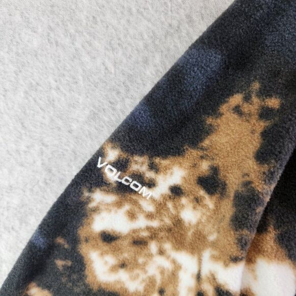 Volcom Sweater Mens M Black Bleached Tie Dye V Scient Fleece Ski Snowboarding - Picture 4 of 15